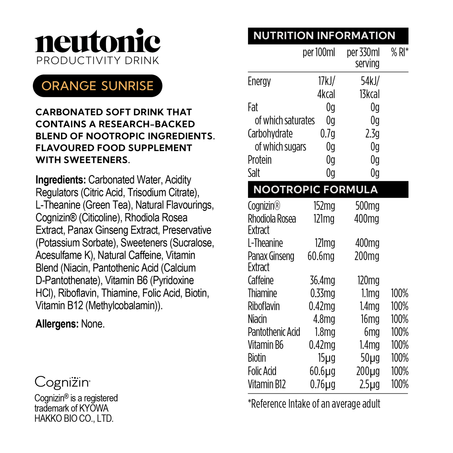 Productivity Drink - 12 Cans