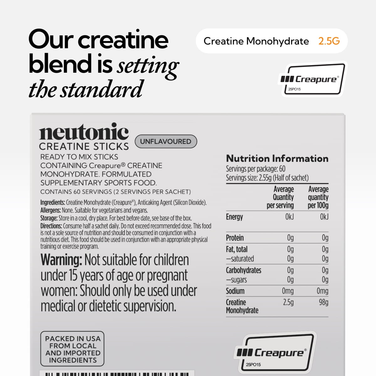 Creatine Sticks - Unflavoured [AU]