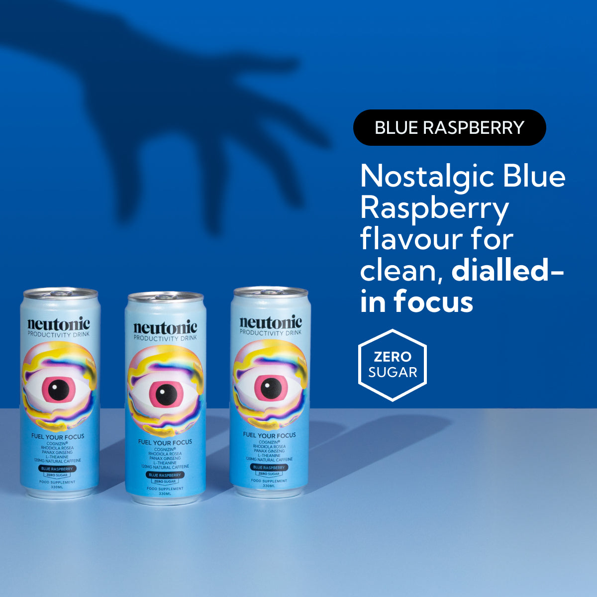 Benefits graphic for Productivity Drink - Blue Raspberry.