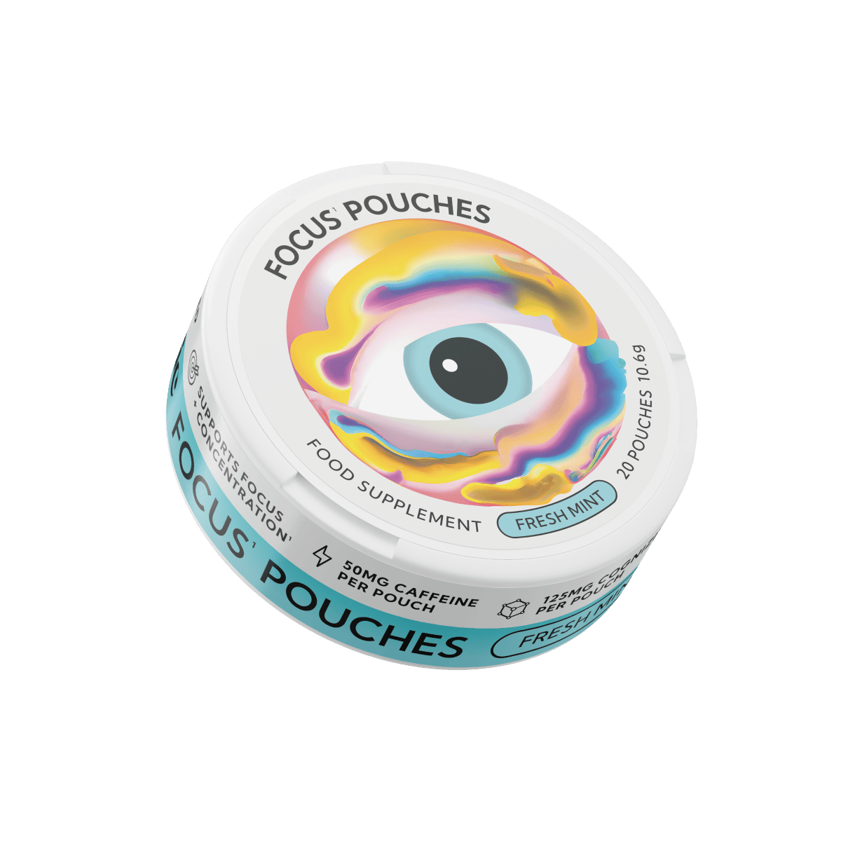 Single tub of Neutonic Focus Pouches in Fresh Mint, 20 pouches