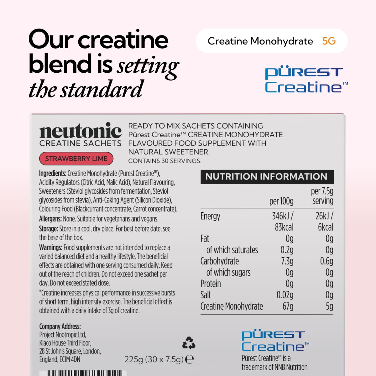 Creatine Sachets - Strawberry Lime
