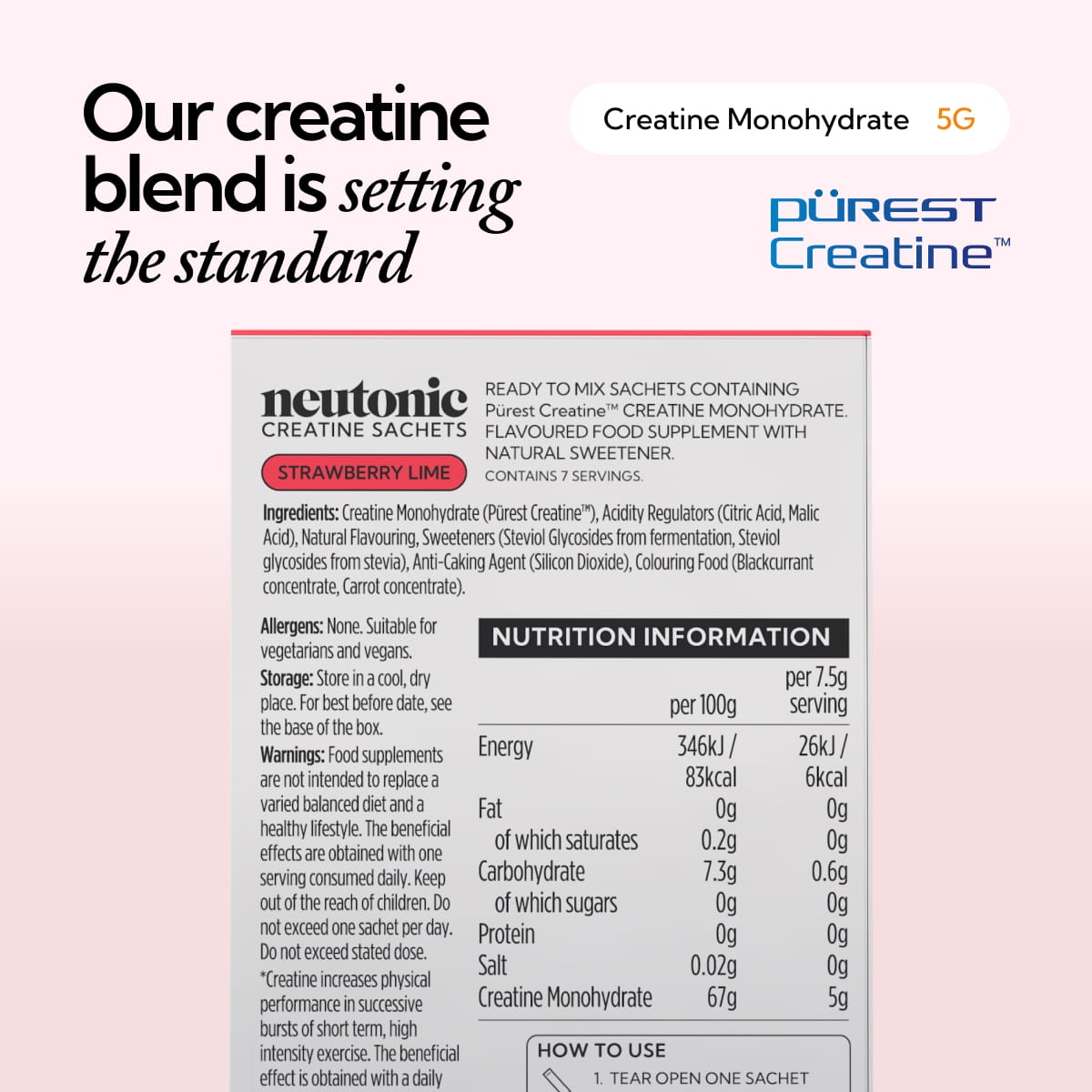 Creatine Sachets - Strawberry Lime (7 Pack)