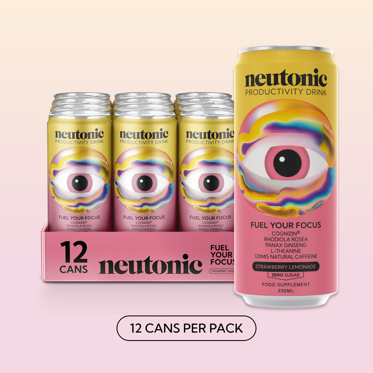 Pack size graphic for Productivity Drink - Strawberry Lemonade.