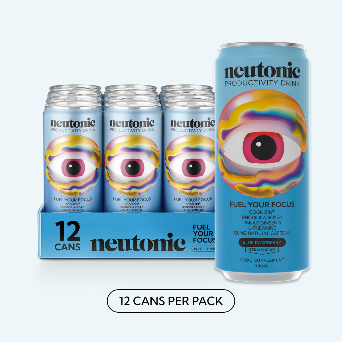 Pack size graphic for Productivity Drink - Blue Raspberry.